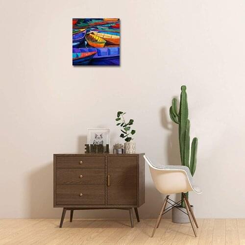 Sea Sailboat Back Homeport paintings Canvas Wall Art - Landscape Oil Painting On Canvas Home Decore Drop shipping