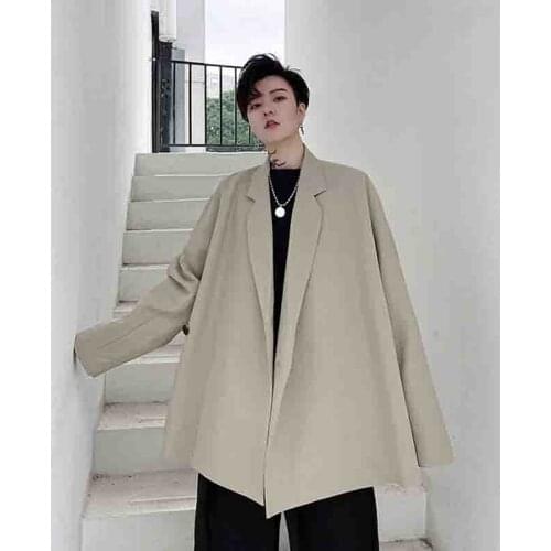 Yamamoto dark retro Blazer coat mens trend stylist suit asymmetric design sense minority top