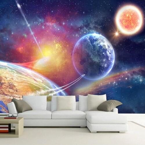 Custom Any Size Murals Wallpaper 3D Universe Starry Sky Photo Wall Cloth Living Room TV Sofa Background Wall Home Decor Poster