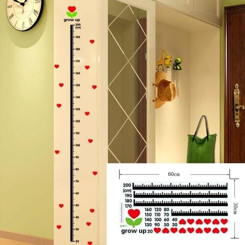 Cartoon Seabed Animals Height Measure Wall Stickers Home Decor DIY Simple Chart Ruler Decoration for Kids Rooms