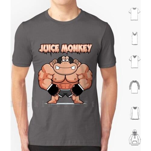 Juiced Monkey T Shirt Print 100% Cotton New Cool Tee Gorilla Strong Kettlebell Fitness Juice Monkey