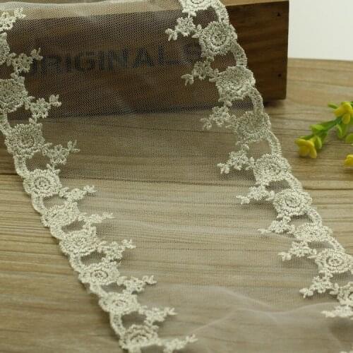 New13mm Nylon yarn lace Inlaid with gold silk lace trim Diy Handmade Patchwork Apparel Sewing Fabric Lace ribbon 1M/Lot