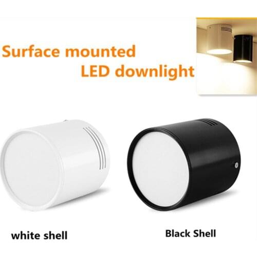 Surface Mounted Ceiling Downlight 5W 7W 9W 12W 15W 18W AC85-265V SMD5730 White/Black/Silver Housing Color