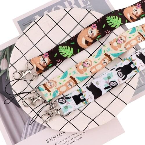 K1188 Lazy Sloth Neck Strap Lanyard for keys ID Card phone Straps USB Badge holder DIY Neck Strap Hang Rope Lariat Lanyards