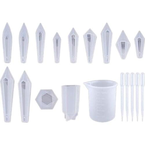 Crystal Epoxy Resin Mold Pendulum Casting Silicone Mould Jewelry Making Tools W0YA