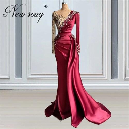 Mermaid Evening Dresses Middle East 2021 Crystal Couture Dubai Evening Gowns Weddings Women Formal Party Dress Robes Prom Dress