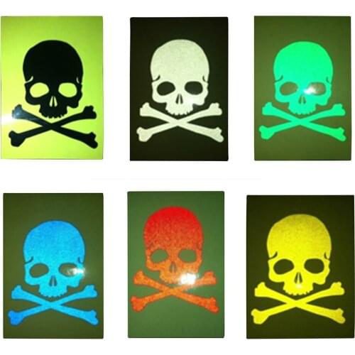 Waterproof Motorcycle Skull Reflective Stickers Mountain Road Bike Frame Sticker Bicycle Helmet Decorations Accessories