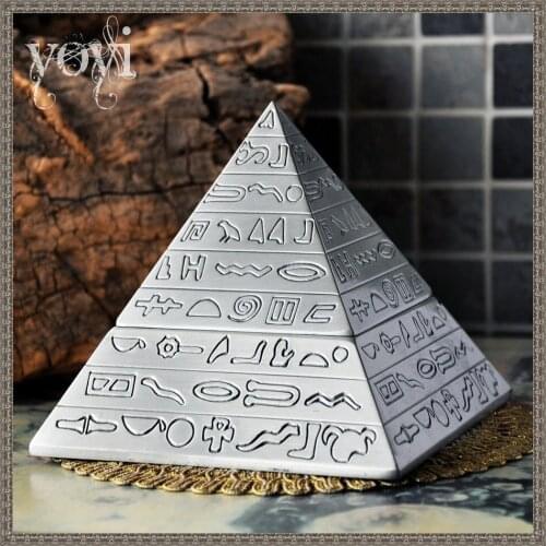 Restore Ways Egypt Metal Carving Pyramid Fashion Ashtray Furnishing Living Room Goods Of Furniture Display Than For Use Gift
