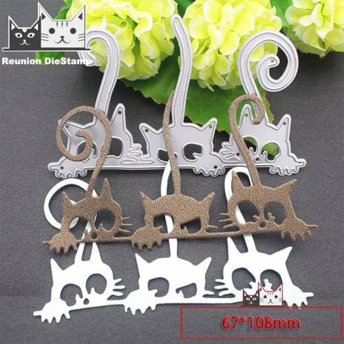 Reunion New Design Craft Metal Die Cuts 3 Cats 2020 Cutting Die Scrapbooking Album DIY Paper Card Handmade Embossing Stencils