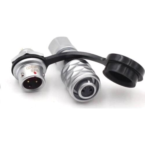 WEIPU SF610/S2 series waterproof connector 2 pin plug female, IP67 2pin waterproof female connectors, Camera BMPCC 4k power plug