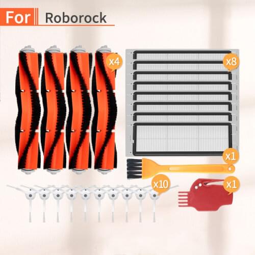 24 pcs Vacuum side brush main brush filter accessories for xiaomi mijia mi 1 2 roborock s50 s6 s51 robot vacuum cleaner parts