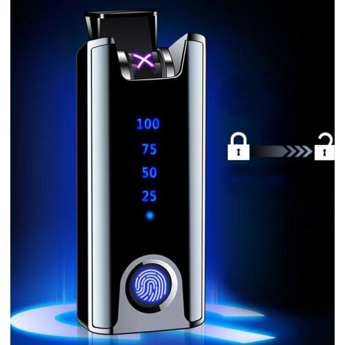True fingerprint arc lighter creative personality windproof usb fast charging cigarette lighter smoking accessories for weed