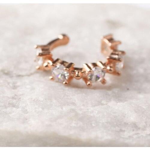 Women Handmade Rose Gold Circle Diamond Zircon Earring, Handmade 925Silver Woman Zircon Earring,Zircon Women Earring