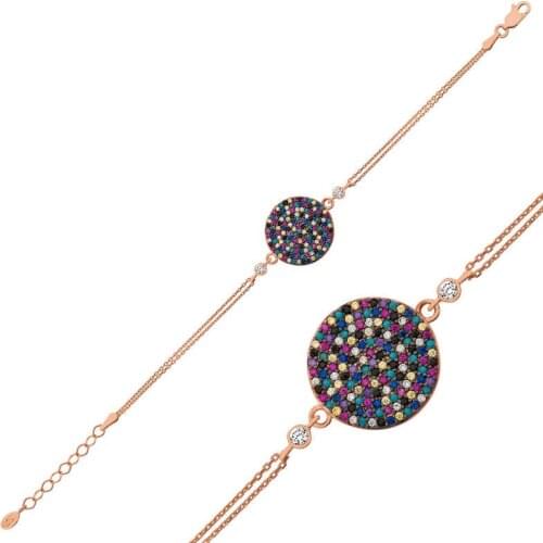 Silver Colorful Cubic Zirconia Women Bracelet