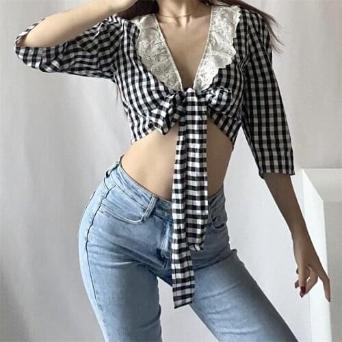 ZXQJ Women's Plaid Shirts