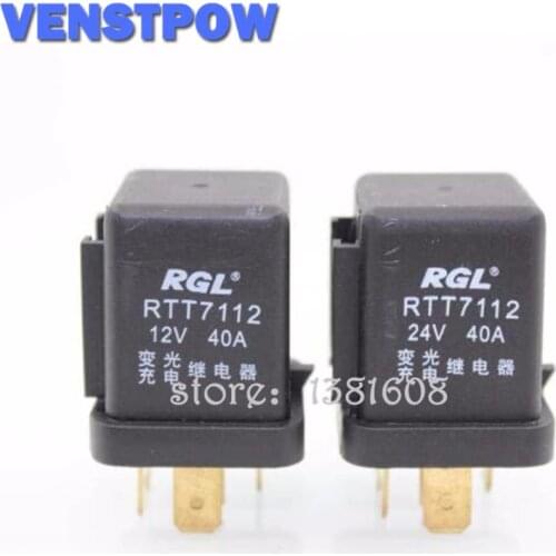 1PC 24V 40A 5 Pins Automobile Relay RTT7112 Waterproof Variable Light Charging Relay