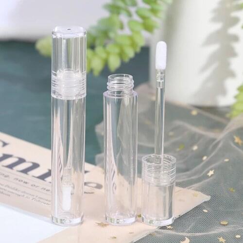 1PC 5ml Empty Transparent Lipgloss Containers Tubes Round Clear Cosmetic Lipgloss Tube Packaging Lip Gloss Tubes With Wand