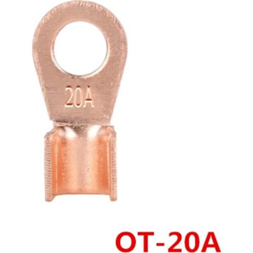 10Pcs 20A Copper Battery Cable Connector Terminal Crimping 1.5-6mm2 Wire OT-20A