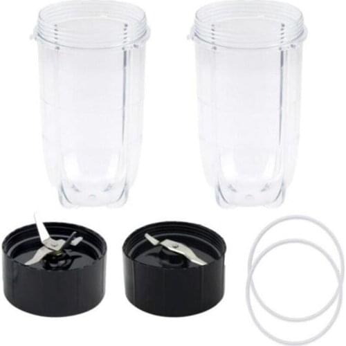 16Oz Tall Cups for Magic 250W Blender with Flat Blade with Cross Blade for Magic MB1001 Blender Replacement Part