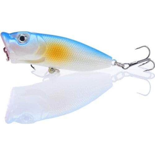 2pcs/lot 7cm/12g Popper Fishing Lure Hard Fishing Baits Top Water Lure Saltwater Fishing Lures for Pike Bass Pesca