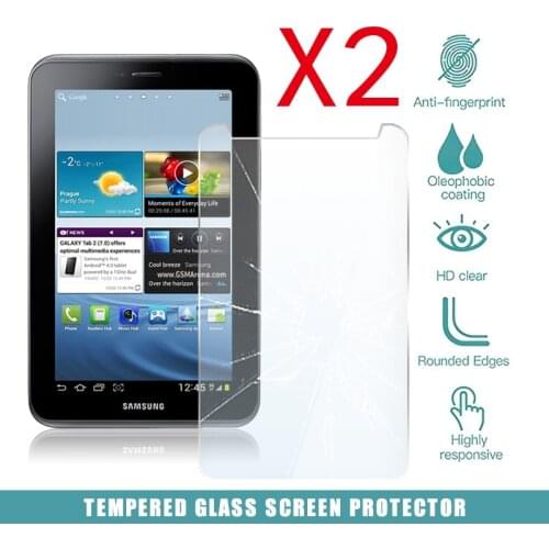 2Pcs Tablet Tempered Glass Screen Protector Cover for Samsung Galaxy Tab 2 7.0 P3100 Tablet HD Anti-Fingerprint Tempered Film