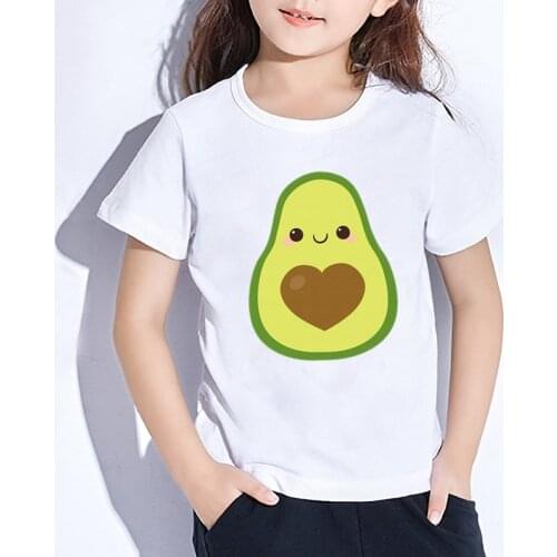2020 Kawaii Avocado Kids T-shirt Vegan Kids Clothes Summer Short Sleeve Kids T Shirt Children Boys Girls Tops