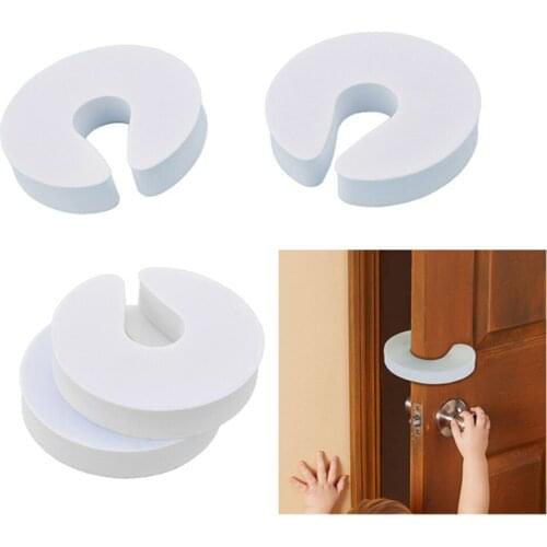 4Pcs Removable Soft Reusable EVA C Shaped Door Safety Finger Guards Durable For Cabinet Drawer Door
