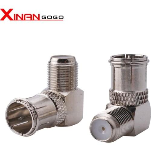 5PCS 90 Drgree Right Angle TV Male to F Female Jack Aerial Connectors RF Coaxial F Female to TV Plug Coaxial Connector Adapter