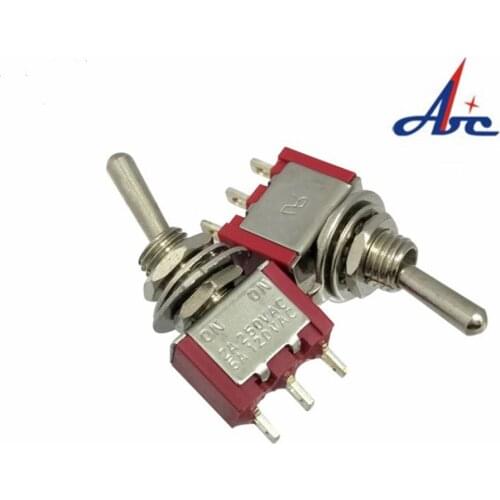 5Pcs Toggle Switch ON-OFF/ON-OFF-ON 3/6 Pin 2/3 Position Latching MTS-102 103 202 AC 125V/6A 250V/3A Power Button Switch Car