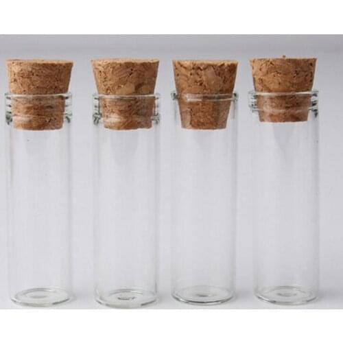 500pcs/lot 2.5ml Clear Sample Tube With Cork,Small Glass Tube Vials, Cork Stoppered Tube