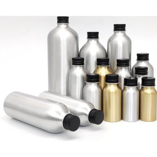 Aluminum Bottle High-end Hot-selling Travel Empty Cosmetic Containers Lucifugal Flesh Light 1pcs 30ml-500ml Aluminum Screw Cap