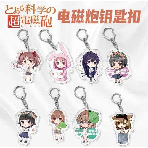Anime Toaru Majutsu No Index Keychain japanese Cartoon Misaka Mikoto Railgun Bonnefeuill Car Key Holder Chain Pendants Keyrings