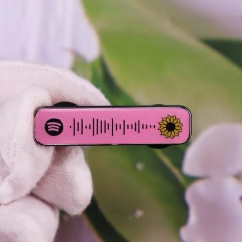 HS Styles Inspired Pin Sunflower Brooch Fine Line Album Musical spotify code Badg