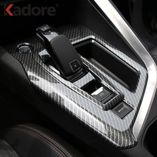 For Peugeot 3008 GT 2016-2018 2019 2020 Carbon Fiber Gear Shift Panel Cover Car Decoration Trim Interior Accessories Car Styling