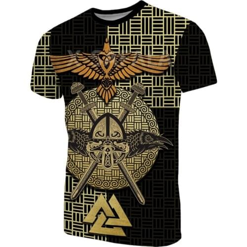 X-Safala Viking USA Flag Samurai Armor Raven 3D All Printed T Shirts 1 Summer Fashion Women Men Harajuku Casual Tee