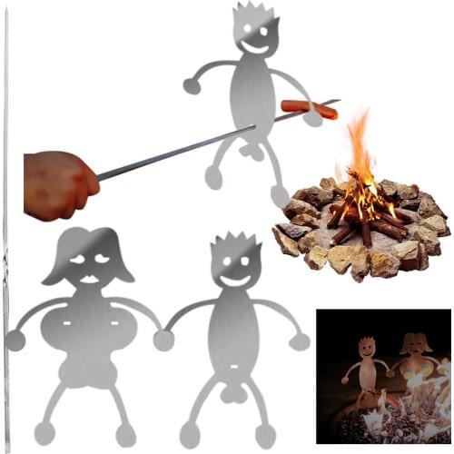 Hot Dog Boy Man And Marshmallow Girl Woman Baking Campfire Grill Baking Stove Cam-pfire Skewers For Barbecue accessories L*5