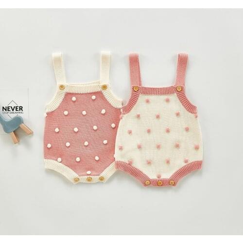 Autumn New Sweet Baby Girls Knit Sling Romper