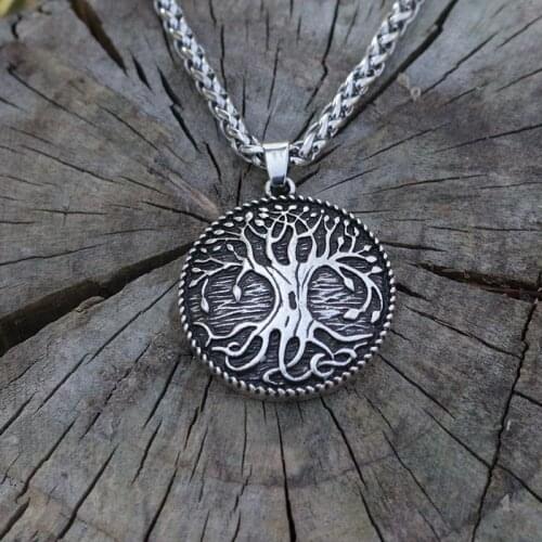 Lanseis 1pcs Autism world tree necklace Viking Norge Tree Of Life Pendant Dragon Soul Jewelry Personalized jewelry charm