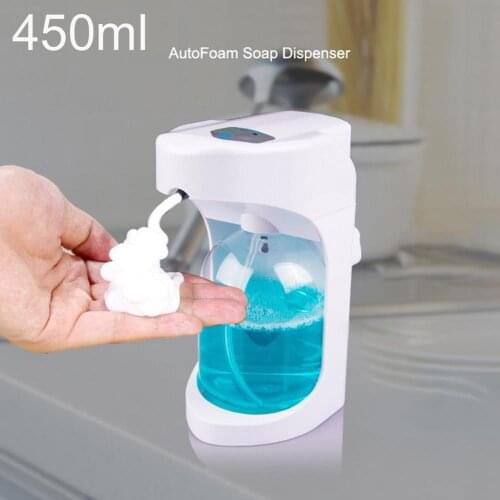 HOT SALE 450ml Bathroom Auto-induction Automatic Smart Sensor Hand-free Touchless Foam Soap Dispenser Bath Kitchen Liquid Soap D