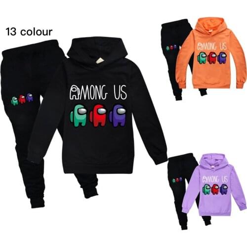 Among US Fashion Clothes Casual Wear for Boys Hooded Pants Suit Spanish Baby Clothes Cartoon Girls Clothing Set Baby Kids Shirt