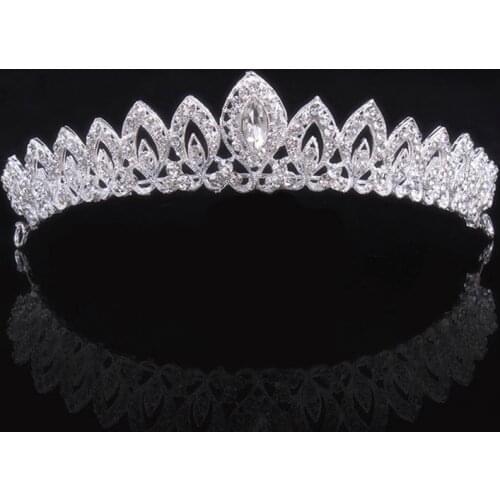 Fashion Women Crystal Bride Crown Headbands Princess Queen Tiaras and Crowns Bridal Wedding Hair Jewelry Head Accessories