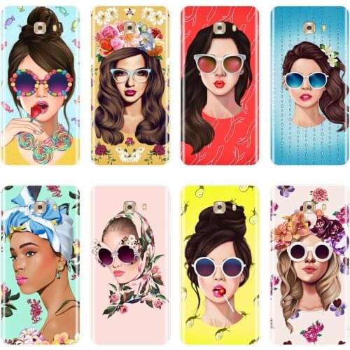 Soft Silicone Phone Case For Samsung Galaxy C9 C7 C5 Pro Flower Girl Pink Yellow Fashion Back Cover For Samsung Galaxy C5 C7 C8
