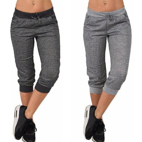New Women Yoga Pants Sweatpants Pants Elastic Waist Home Gym Running Pants Loose Drawstring Exercise Sports Pockets Solid 2020