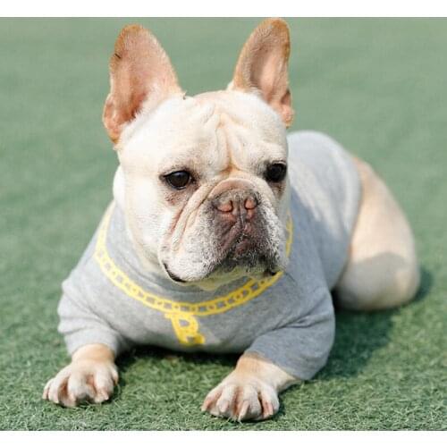 Dog clothes French Bulldog Golden Necklace Printed T-shirt