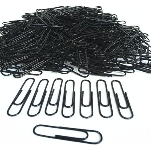 100pcs Black Office Paper Clip School Bookmark Memo Supplies Study Study Article Learning Office Folder Folder Paperclips