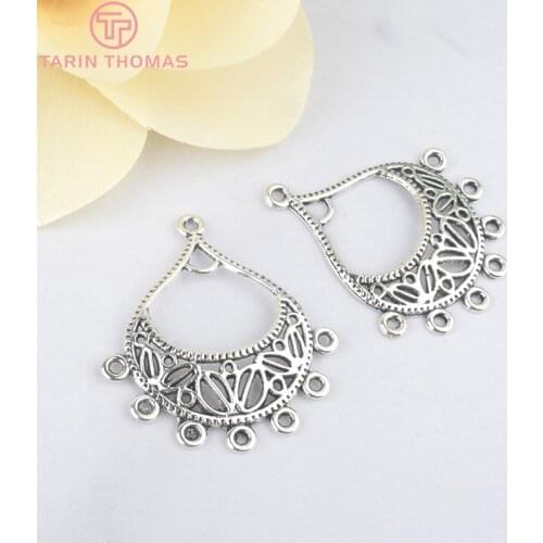 20PCS 34*30MM Gold Color Plated Zinc Alloy Earring Connector Charms Diy Handmade Jewelry Findings Accessories Wholesale