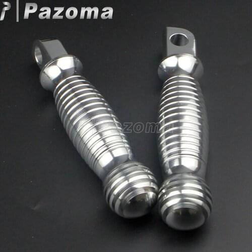 Silver Motorbike Rough Crafts CNC 10mm Mount Footrest Cafe Racer Foot Peg for Harley Sportster XL 883 1200 Chopper Bobber