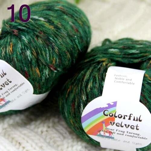 Sale of 2ballsX50g thread camel hair color broken line knitted scarf coat line mohair wool needlework Colorful Emeral 824-10-2