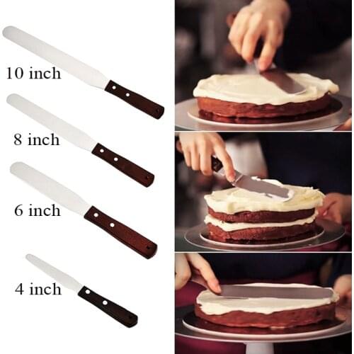 4/6/8/10 Inch Stainless Steel Spatula Butter Cream Icing Frosting Knife Smoother Pastry Cake Decoration Baking Kitchen Tools