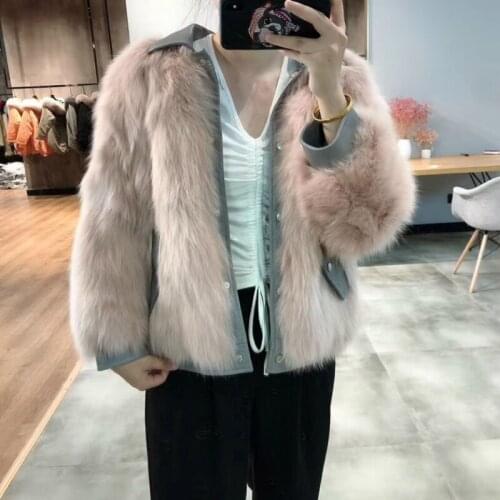 OFTBUY 2021 New High Quality Real Fur Coat Winter Jacket Women Natural Fox Fur Outerwear Genuine Leather Streetwear Thick Warm
